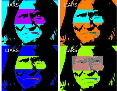Geronimo Eyes 4 Tiles, - Limited Edition 1 of 10 thumb