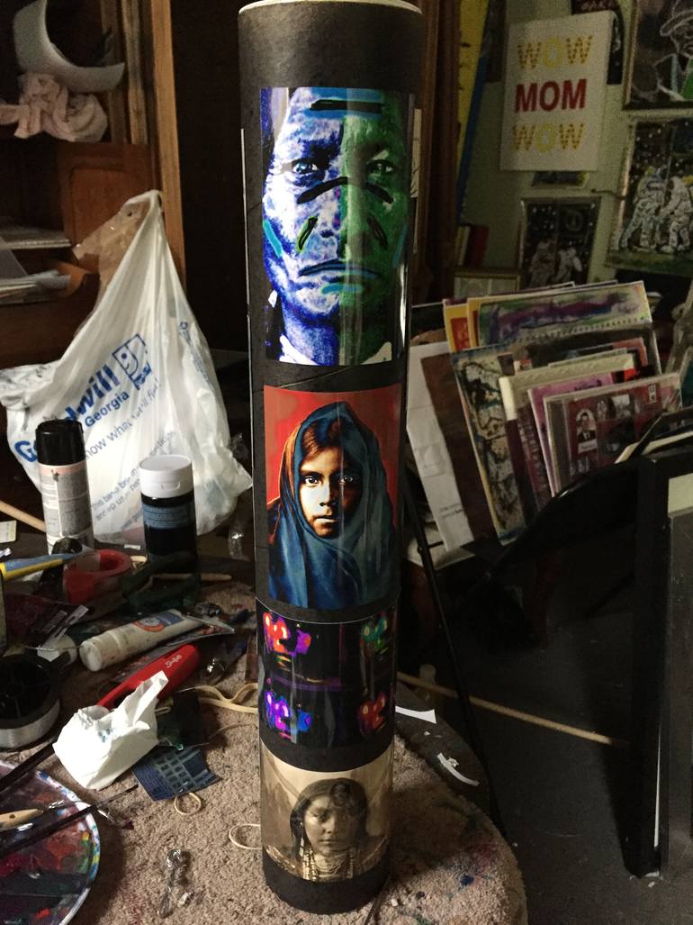 Original Abstract Expressionism Pop Culture/Celebrity Collage by Stephen Peace