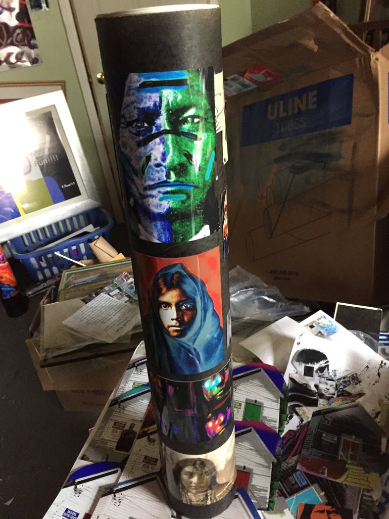 Original Abstract Expressionism Pop Culture/Celebrity Collage by Stephen Peace