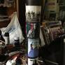 Native American Totem Art modern day version of a totem pole. Native American images that have been enhanced and manipulated on a round tube.. signed by S. Peace