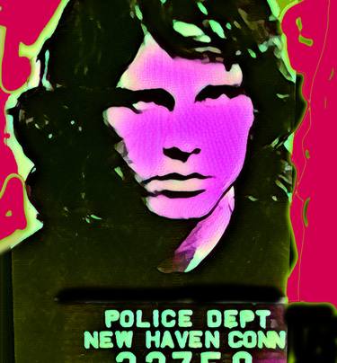 Jim Morrison Mug Shot Open Edition, embellished - Limited Edition 1 of 250 thumb