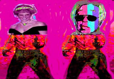 Diana & Satoshi over Warhol's Elvis Gunslinger - Limited Edition 1 of 25 thumb