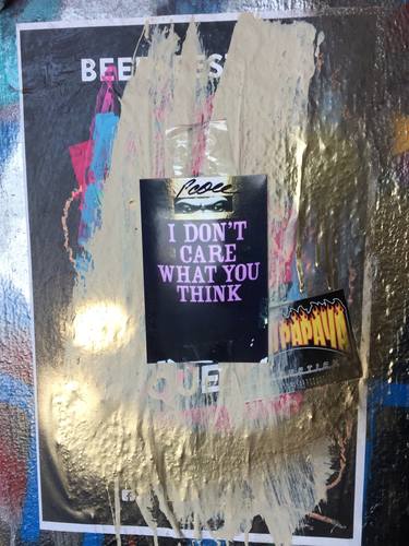 "I Don't Care" Taped On A Wall - Limited Edition of 5 thumb