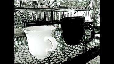 White and Black Coffee Cup or Black and White thumb