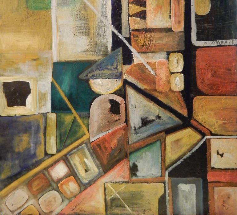 Original Abstract Fantasy Painting by Yvonne Jean Rabie