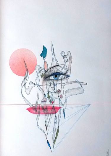 Original Abstract Expressionism Fantasy Drawings by Mark Pol