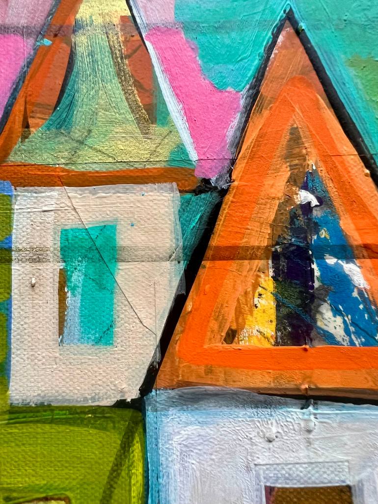 Original Abstract Cities Mixed Media by Jenny Odom