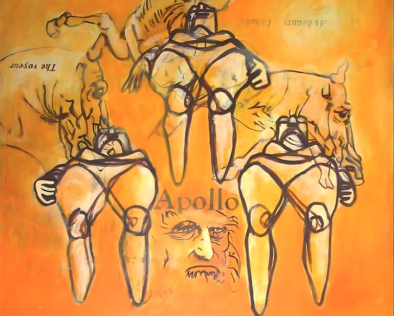 Original Expressionism People Painting by Double O Roos