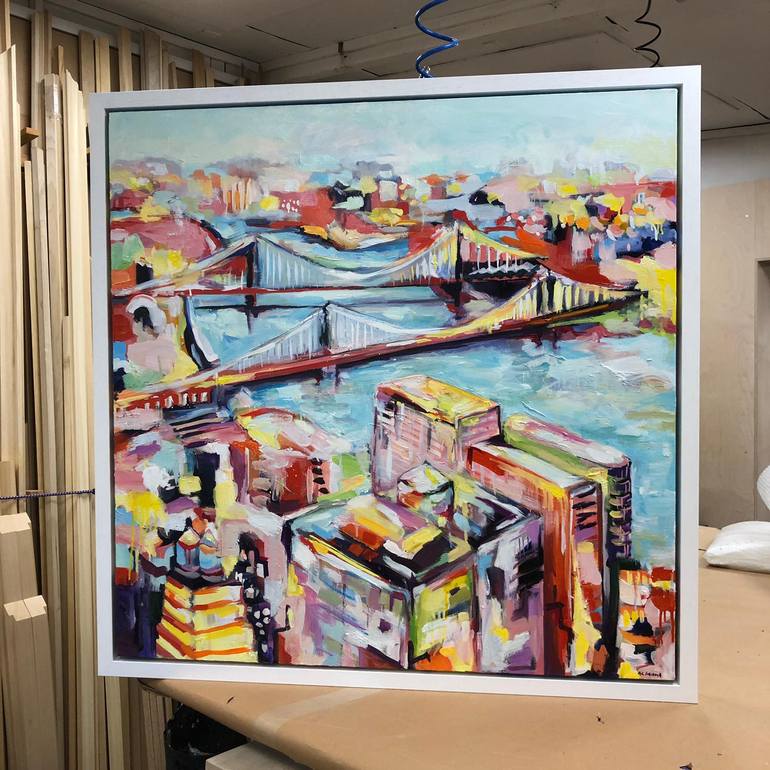 Original Abstract Cities Painting by Anna-Louise Felstead