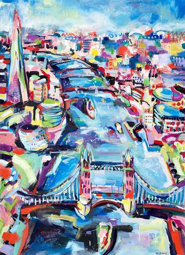 Original Abstract Cities Painting by Anna-Louise Felstead