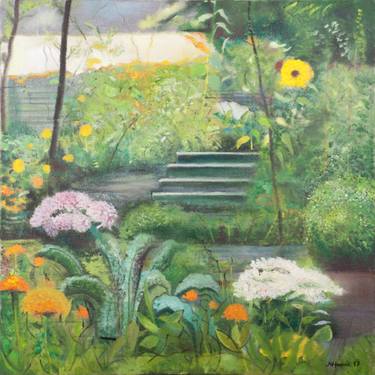 Original Fine Art Garden Paintings by Miroslav Hanák