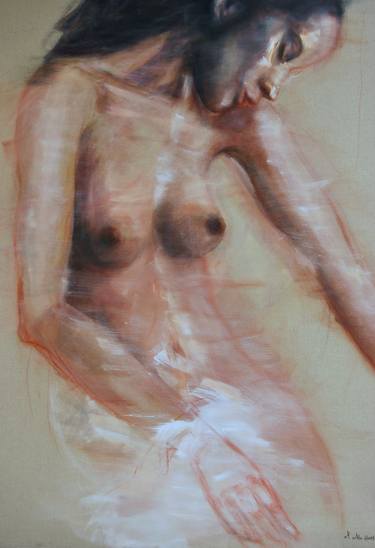 Print of Portraiture Nude Paintings by Maria Aloi