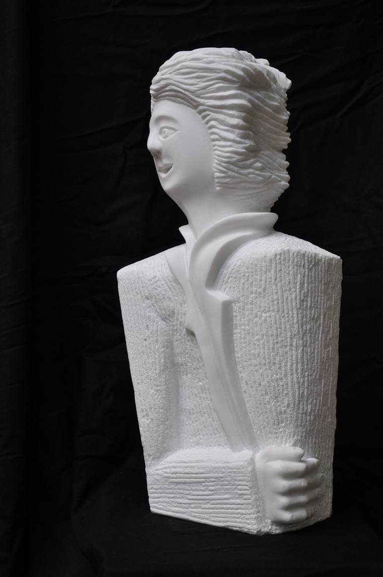 Original Expressionism Portrait Sculpture by paolo figar