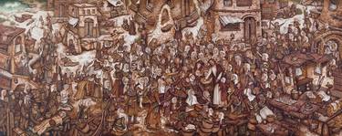 Original Realism People Painting by Milburn Cherian