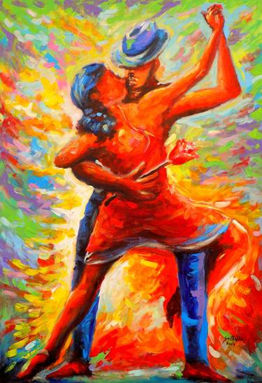 Original Abstract Expressionism Love Paintings by Smith Olaoluwa