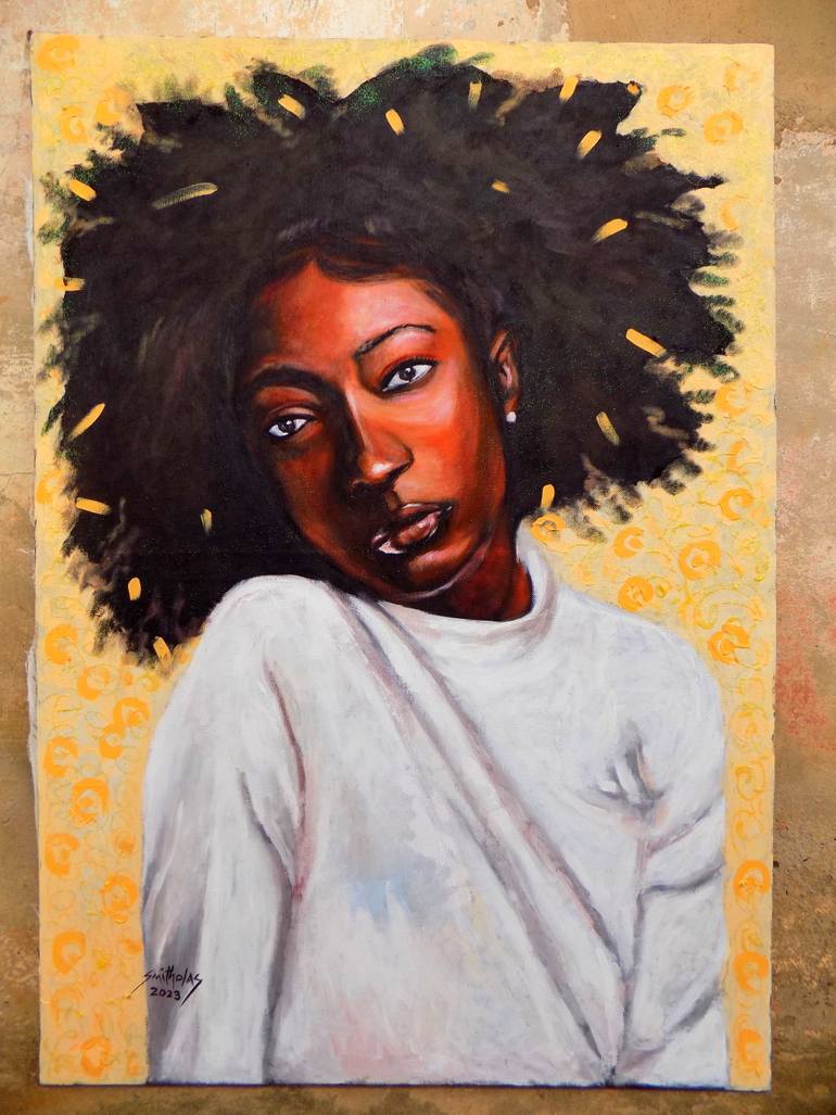 Original Art Deco Women Painting by Smith Olaoluwa