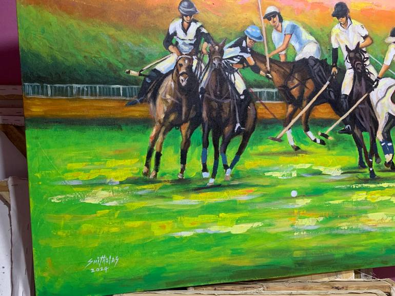 Original Art Deco Sports Painting by Smith Olaoluwa