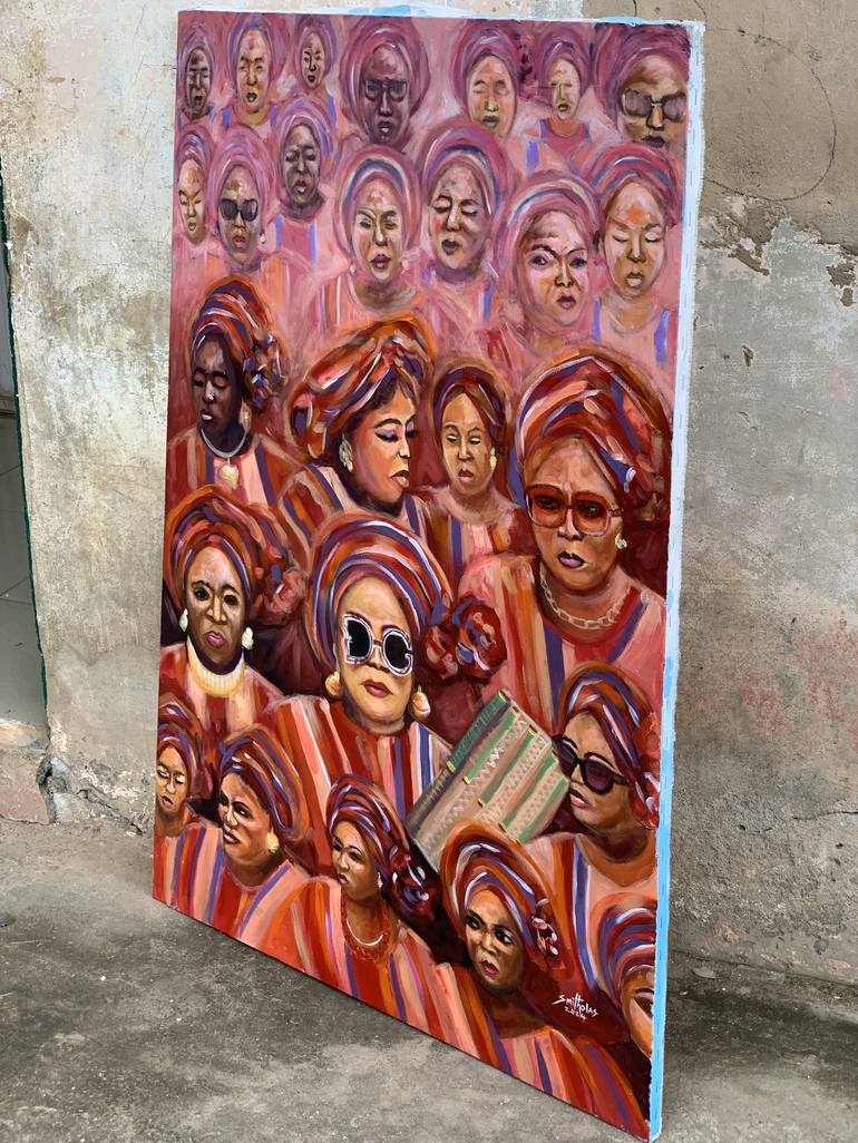 Original Art Deco Women Painting by Smith Olaoluwa