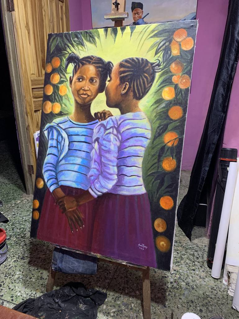 Original Art Deco Children Painting by Smith Olaoluwa