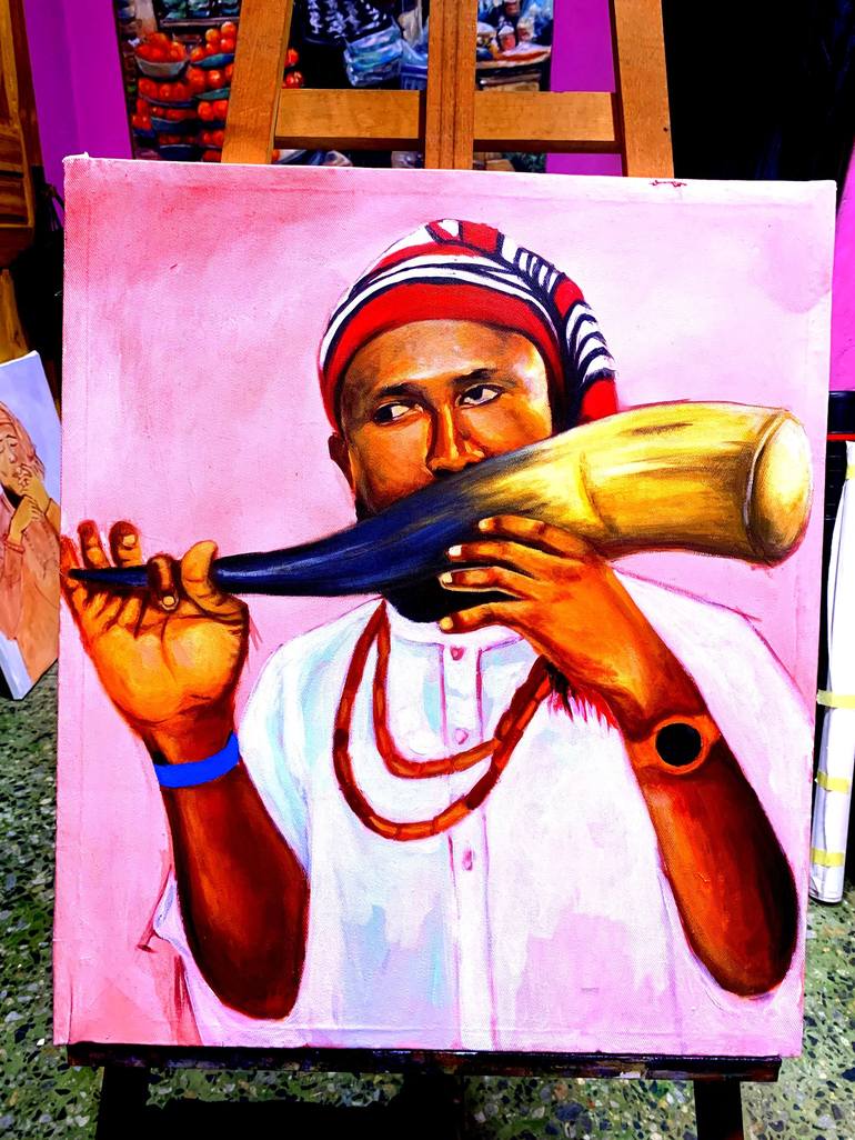 Original Art Deco People Painting by Smith Olaoluwa