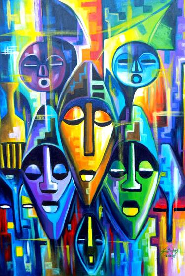 Original Abstract Geometric Paintings by Smith Olaoluwa