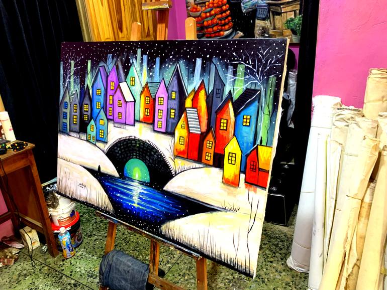 Original Art Deco Abstract Painting by Smith Olaoluwa