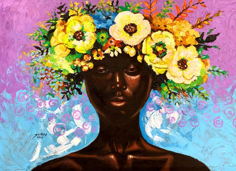 Original Art Deco People Painting by Smith Olaoluwa