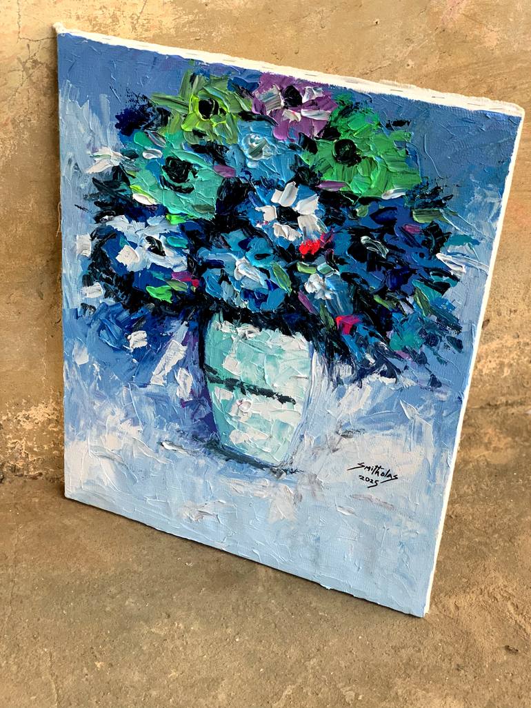 Original Abstract Floral Painting by Smith Olaoluwa
