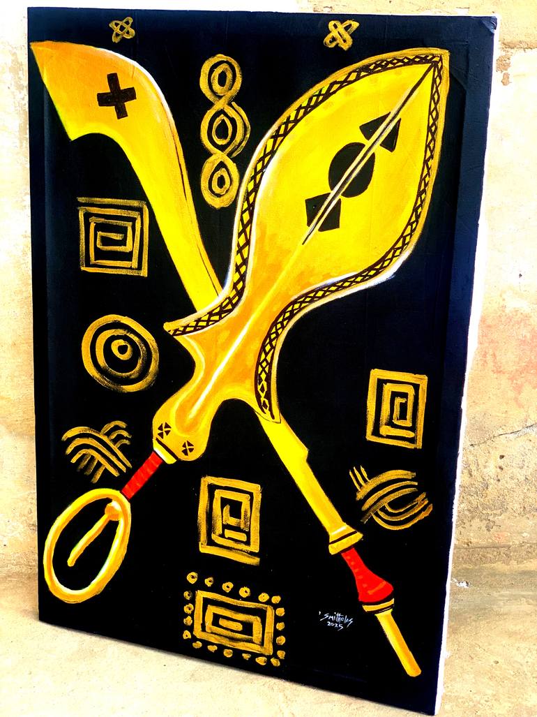 Original Art Deco Abstract Painting by Smith Olaoluwa