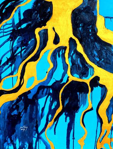 Original Abstract Expressionism Abstract Painting by Smith Olaoluwa