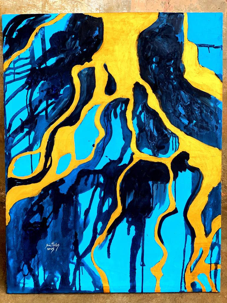 Original Abstract Expressionism Abstract Painting by Smith Olaoluwa