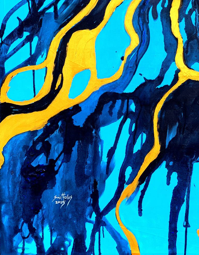 Original Abstract Expressionism Abstract Painting by Smith Olaoluwa