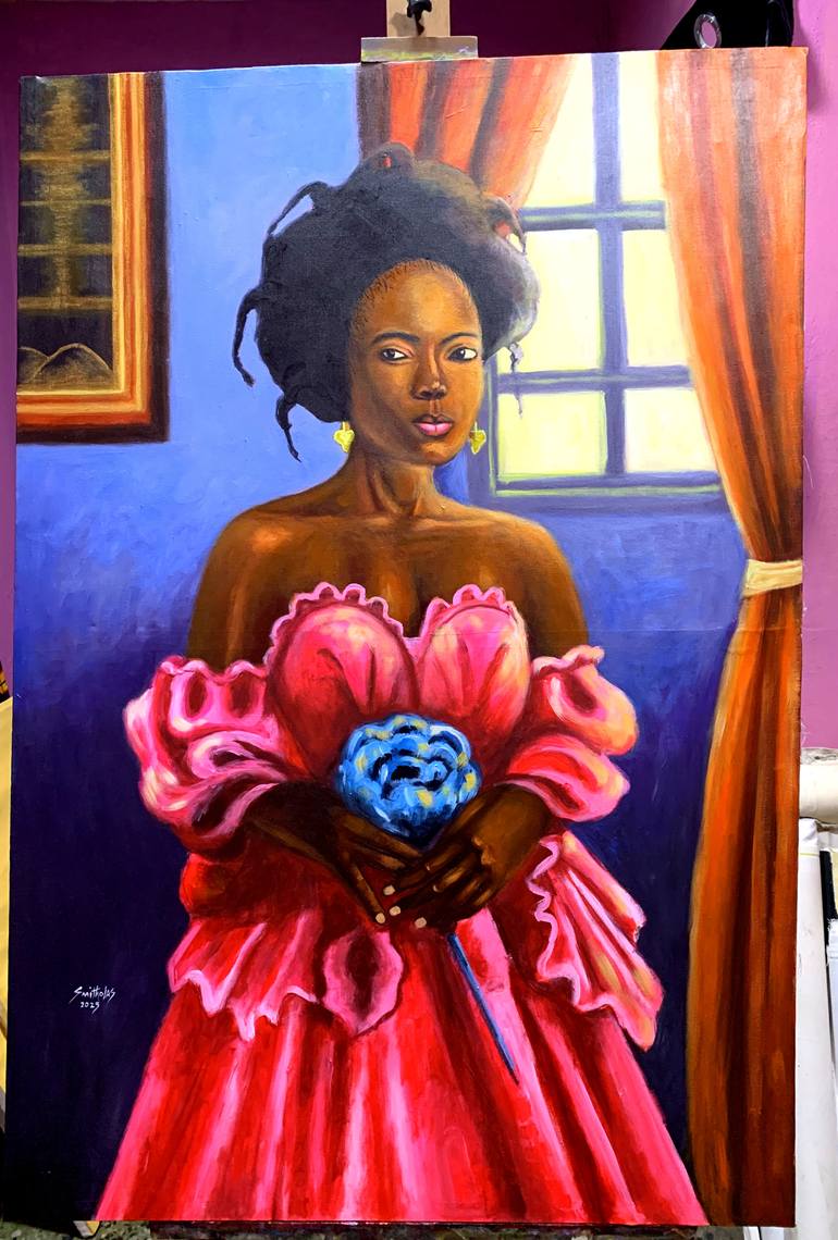 Original Art Deco Women Painting by Smith Olaoluwa