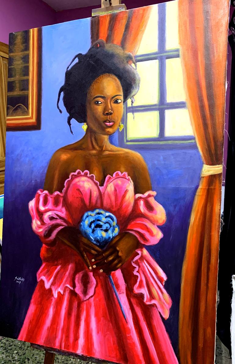 Original Art Deco Women Painting by Smith Olaoluwa