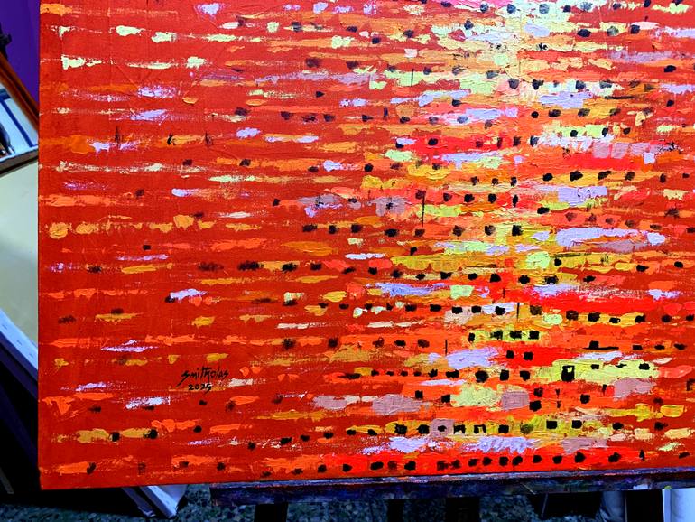 Original Abstract Expressionism Abstract Painting by Smith Olaoluwa