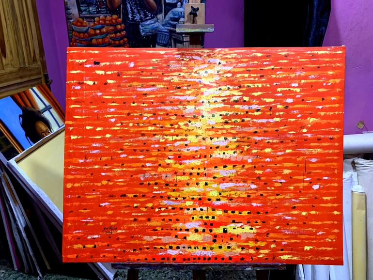 Original Abstract Expressionism Abstract Painting by Smith Olaoluwa