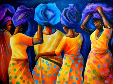 Print of Art Deco People Paintings by Smith Olaoluwa