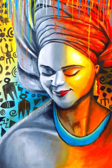 Print of Abstract Women Paintings by Smith Olaoluwa