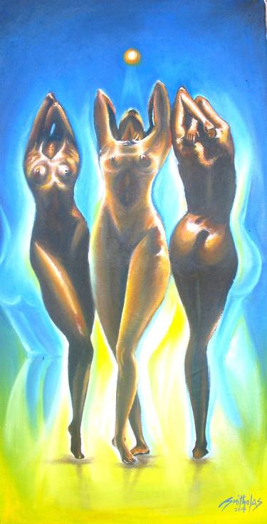 Print of Figurative Nude Paintings by Smith Olaoluwa