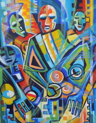 Original Abstract Expressionism Music Paintings by Smith Olaoluwa