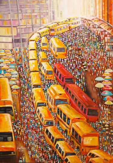 Original Art Deco Places Paintings by Smith Olaoluwa
