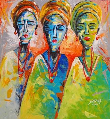 Print of Abstract Expressionism Women Paintings by Smith Olaoluwa