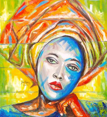Print of Abstract Expressionism Women Paintings by Smith Olaoluwa