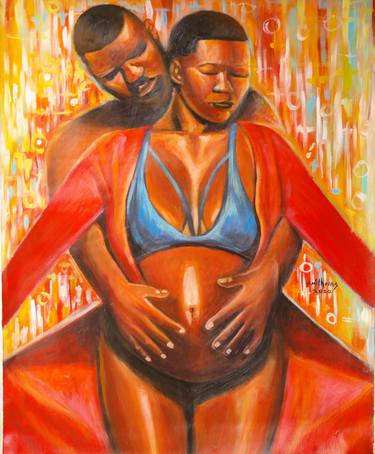 Original Art Deco Love Paintings by Smith Olaoluwa