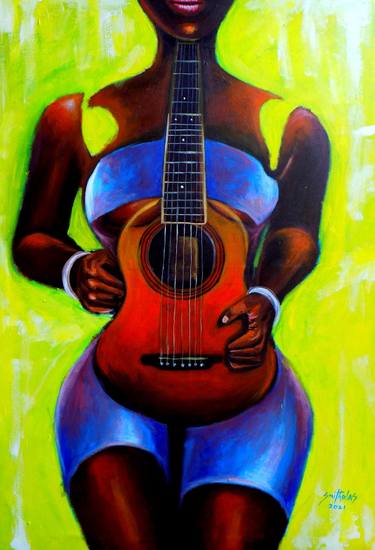 Original Art Deco Music Paintings by Smith Olaoluwa