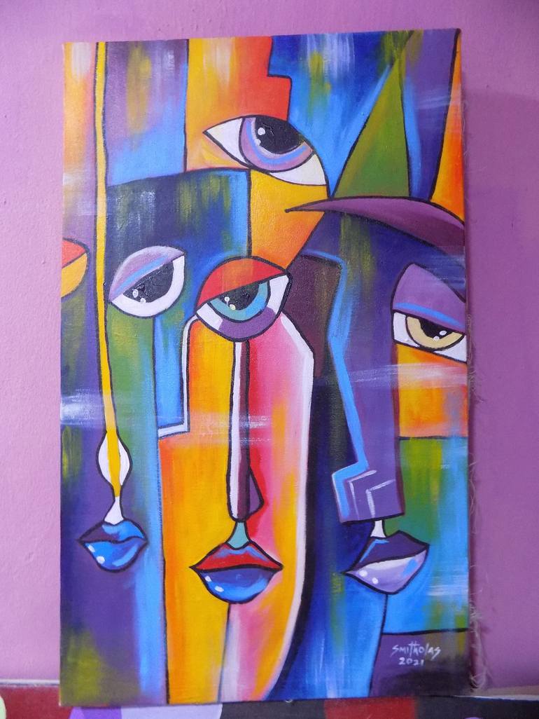 Original Art Deco Abstract Painting by Smith Olaoluwa
