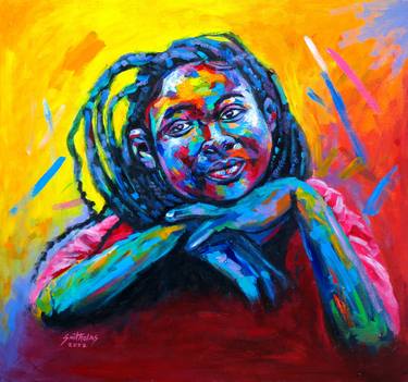 Original Abstract Expressionism Women Paintings by Smith Olaoluwa