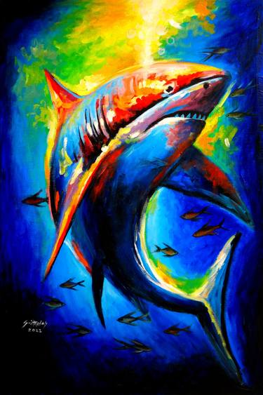Original Art Deco Fish Paintings by Smith Olaoluwa