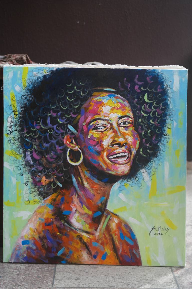 Original Portrait Painting by Smith Olaoluwa