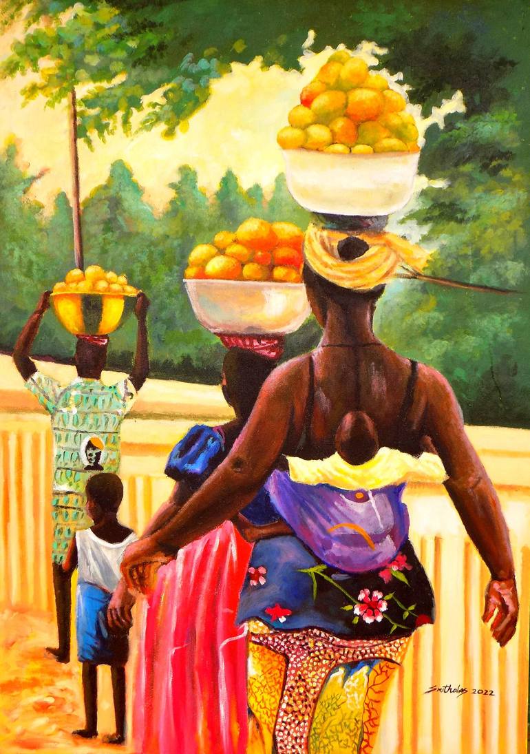 Original Art Deco World Culture Painting by Smith Olaoluwa
